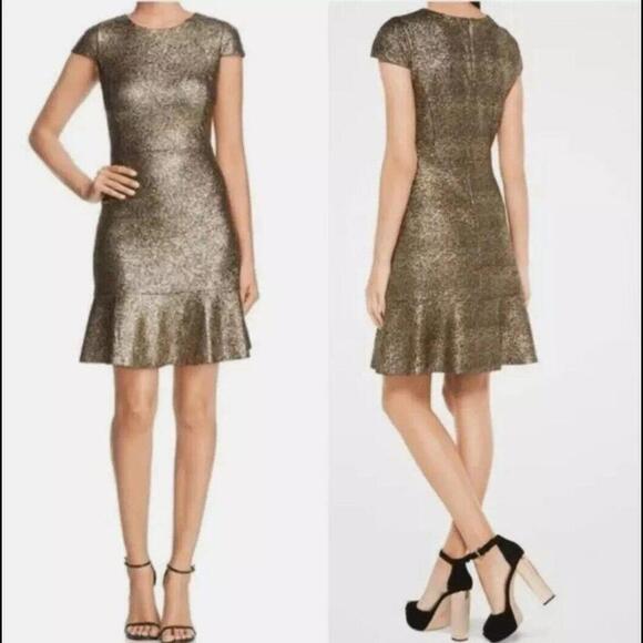 Michael Kors Dresses & Skirts - Michael Kors Women' Mini Dress In Color Shimmer Gold | Formal/cocktail  Dress